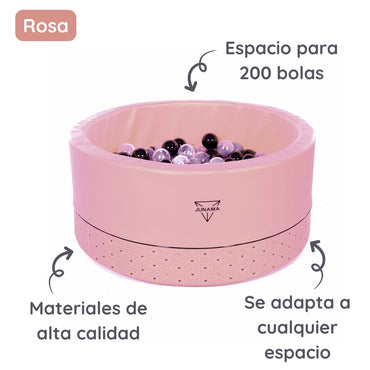 Junama Piscina de bolas polipiel con 200 pelotas