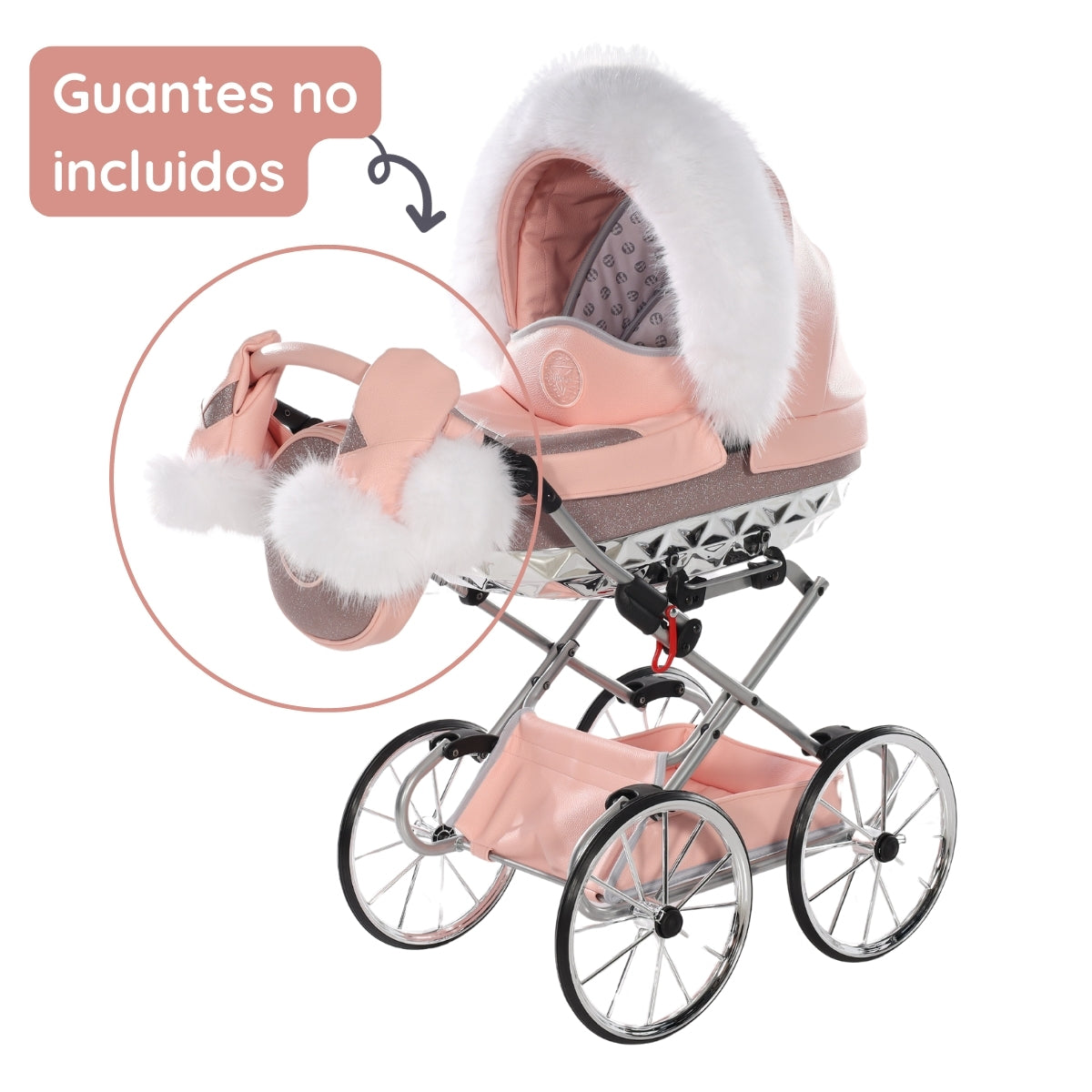 Junama Carro de muñecas Hand Craft Glitter Satin