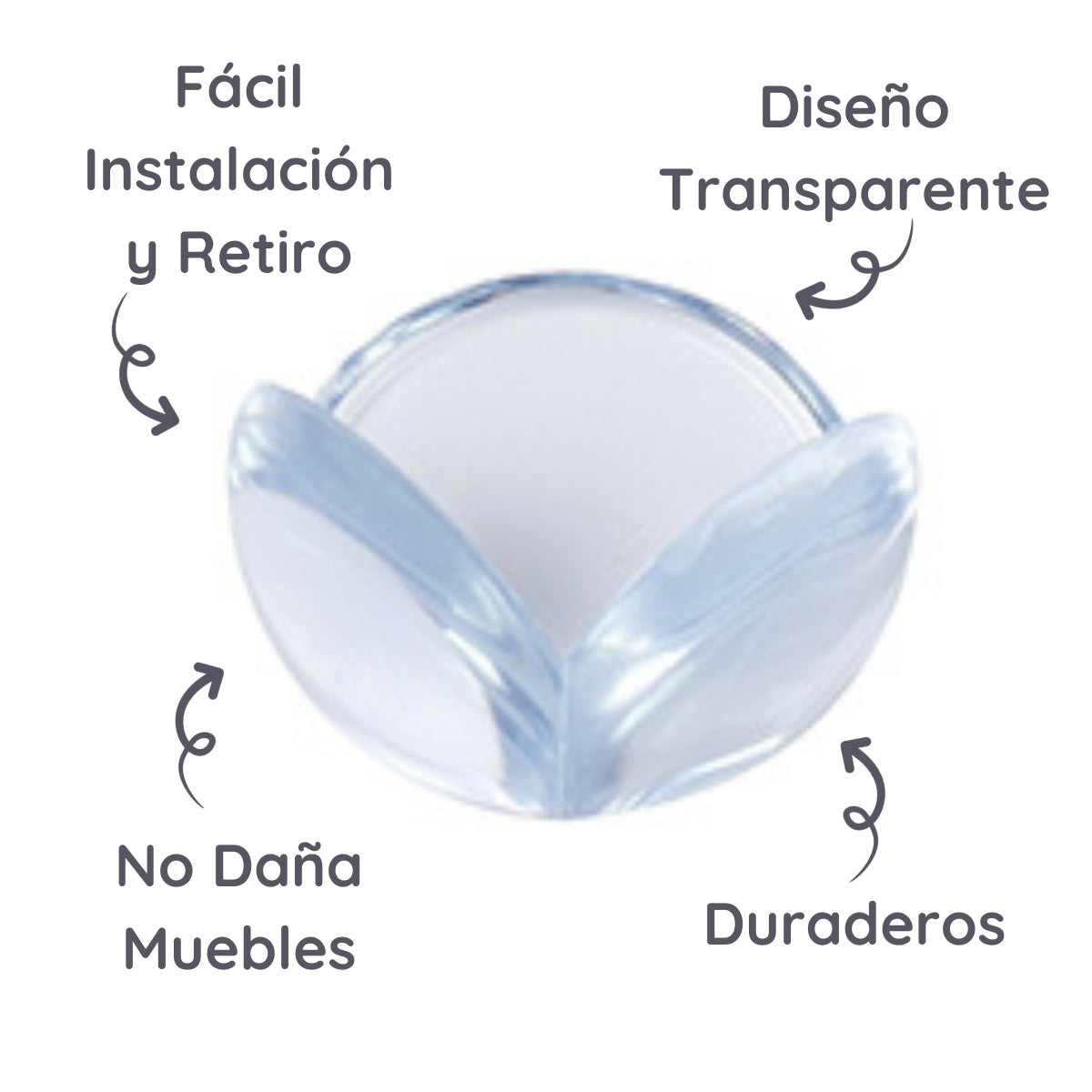 Babyono Pack de 4 esquineros de seguridad transparentes