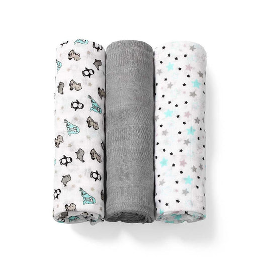 Babyono Pack 3 muselinas Basic bambú organico 70x70 cm