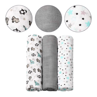 Babyono Pack 3 muselinas Basic bambú organico 70x70 cm