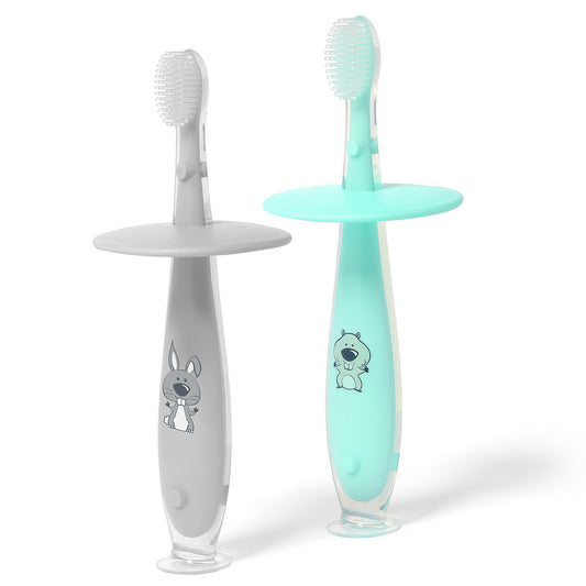 Babyono Primer cepillo de dientes con tope de seguridad +12m