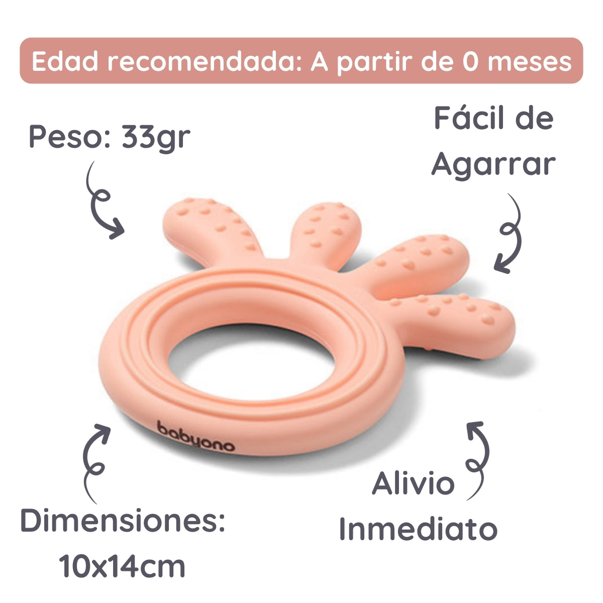 Babyono Pulpito mordedor texturas de silicona