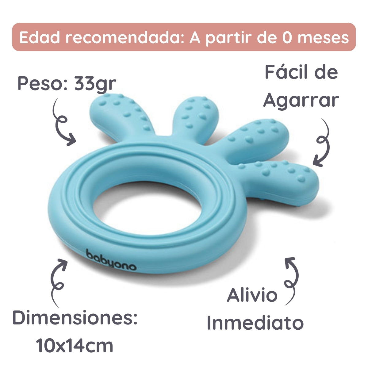 Babyono Pulpito mordedor texturas de silicona