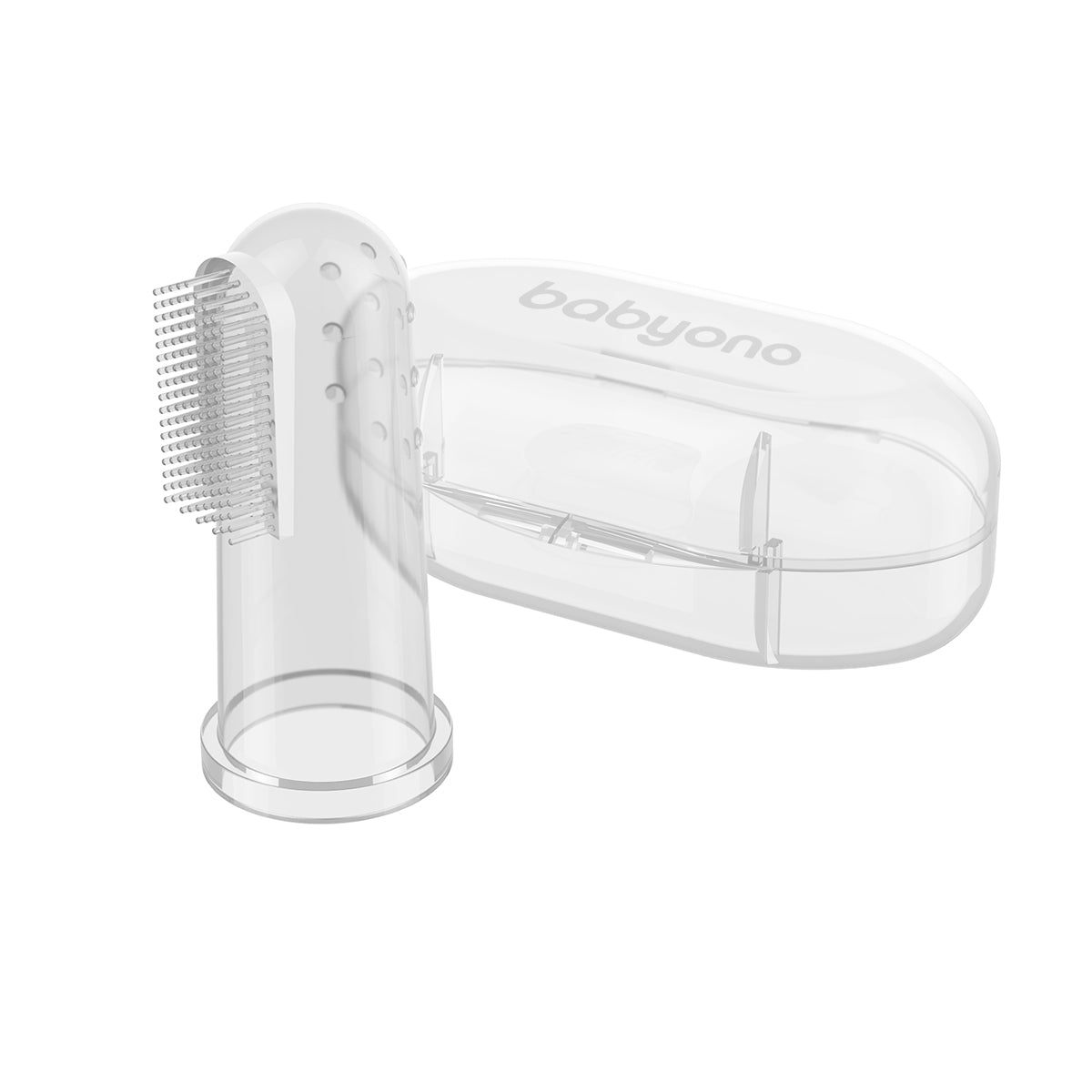 Babyono Cepillo dedal de silicona con estuche