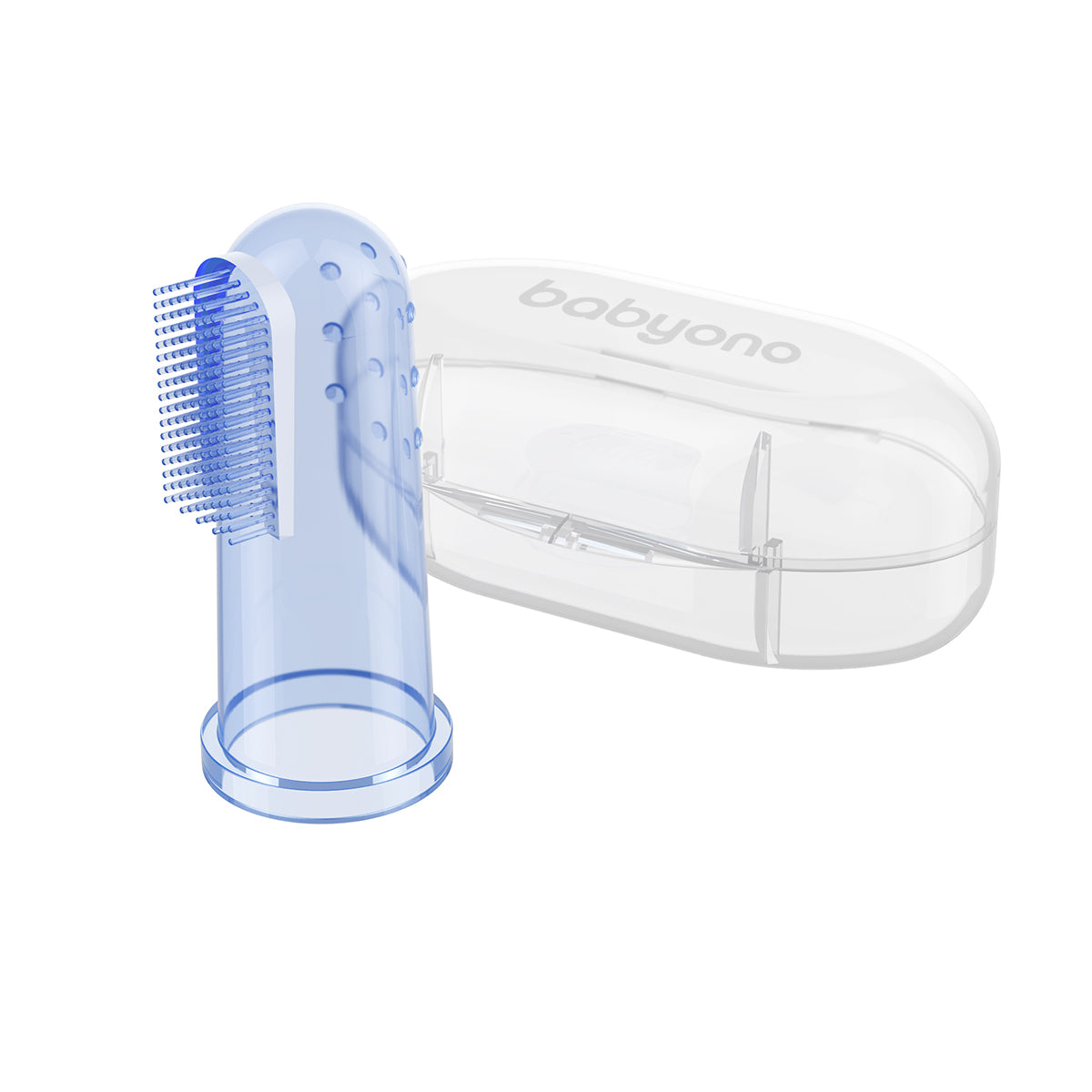 Babyono Cepillo dedal de silicona con estuche