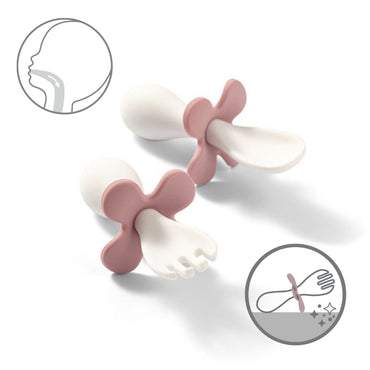 Babyono Set de cubiertos ergonomicos para bebé con estuche