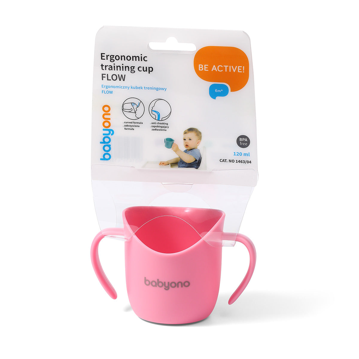 Babyono Taza infantil ergonomica aprendizaje FLOW 120 ml
