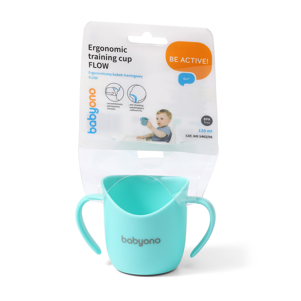 Babyono Taza infantil ergonomica aprendizaje FLOW 120 ml