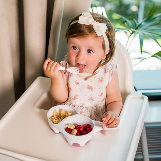 Babyono Set de cubiertos ergonomicos para bebé con estuche