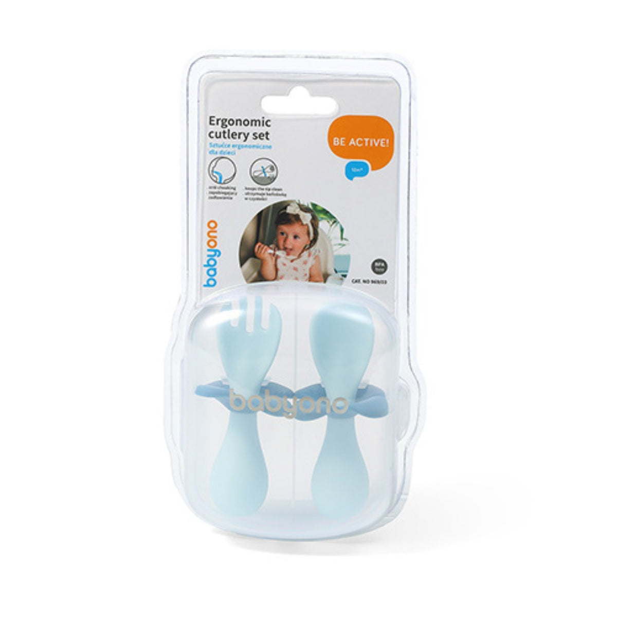 Babyono Set de cubiertos ergonomicos para bebé con estuche