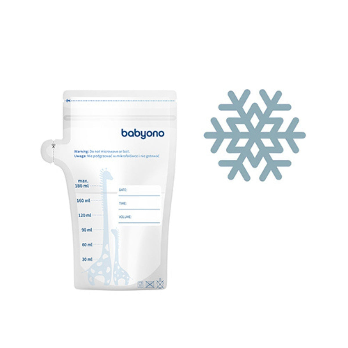 Babyono Bolsitas para la leche materna o alimentos 180ml 30 unid.