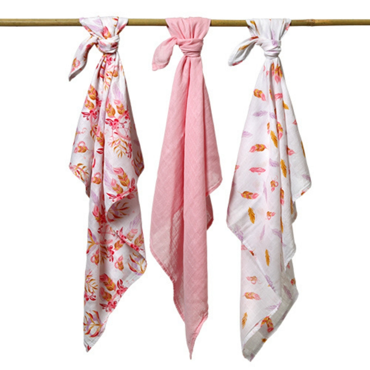 Babyono Pack 3 muselinas Natural bambú organico 70x70 cm