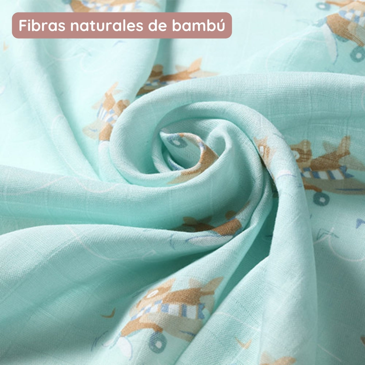 Babyono Pack 3 muselinas Natural bambú organico 70x70 cm