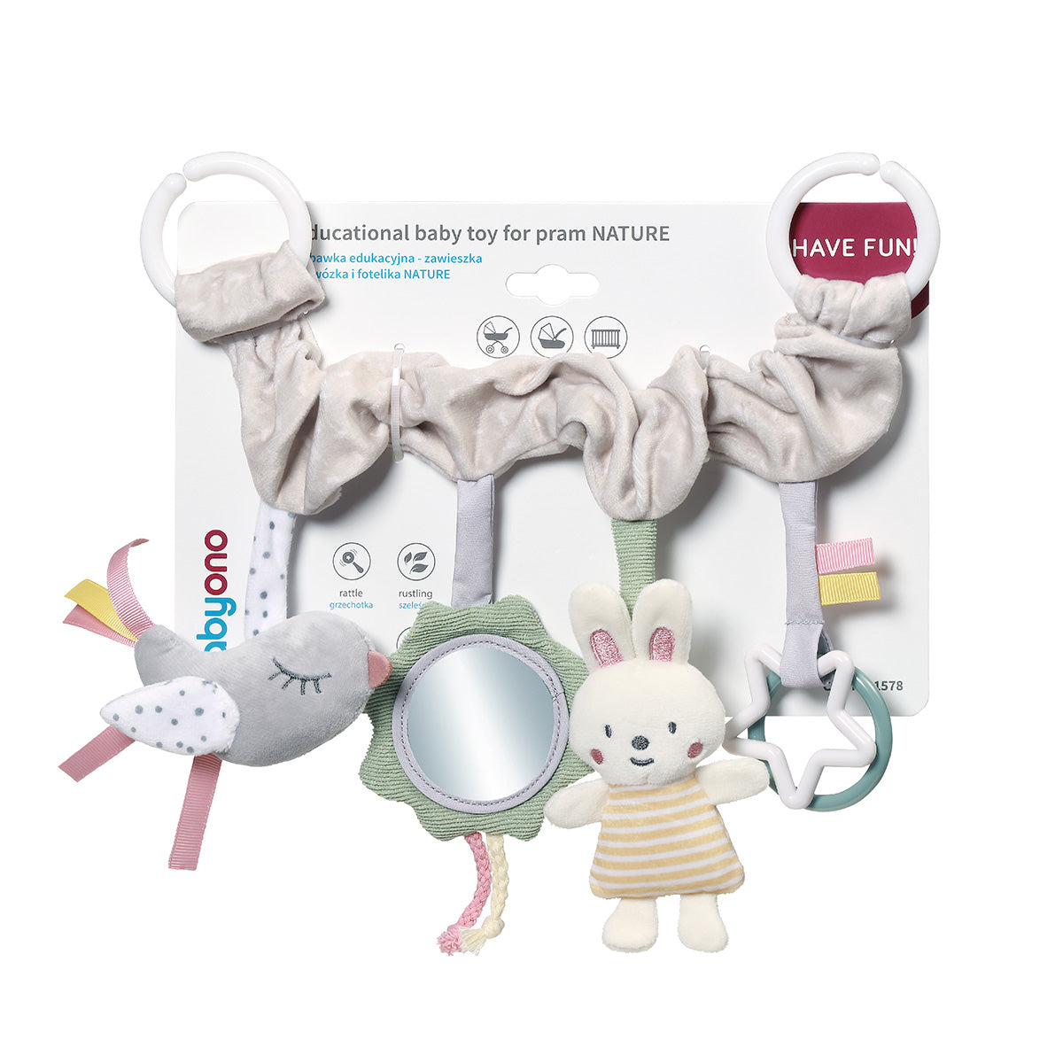 Babyono Juguete para cochecito de bebé Nature