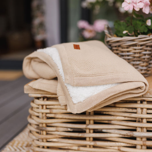 Babyono Manta de algodón con borreguito para bebé 75×100 cm