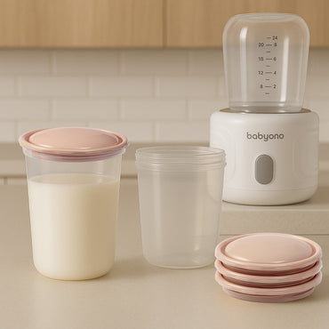 Babyono Recipientes para la leche y alimentos 200ml pack 4 unid.