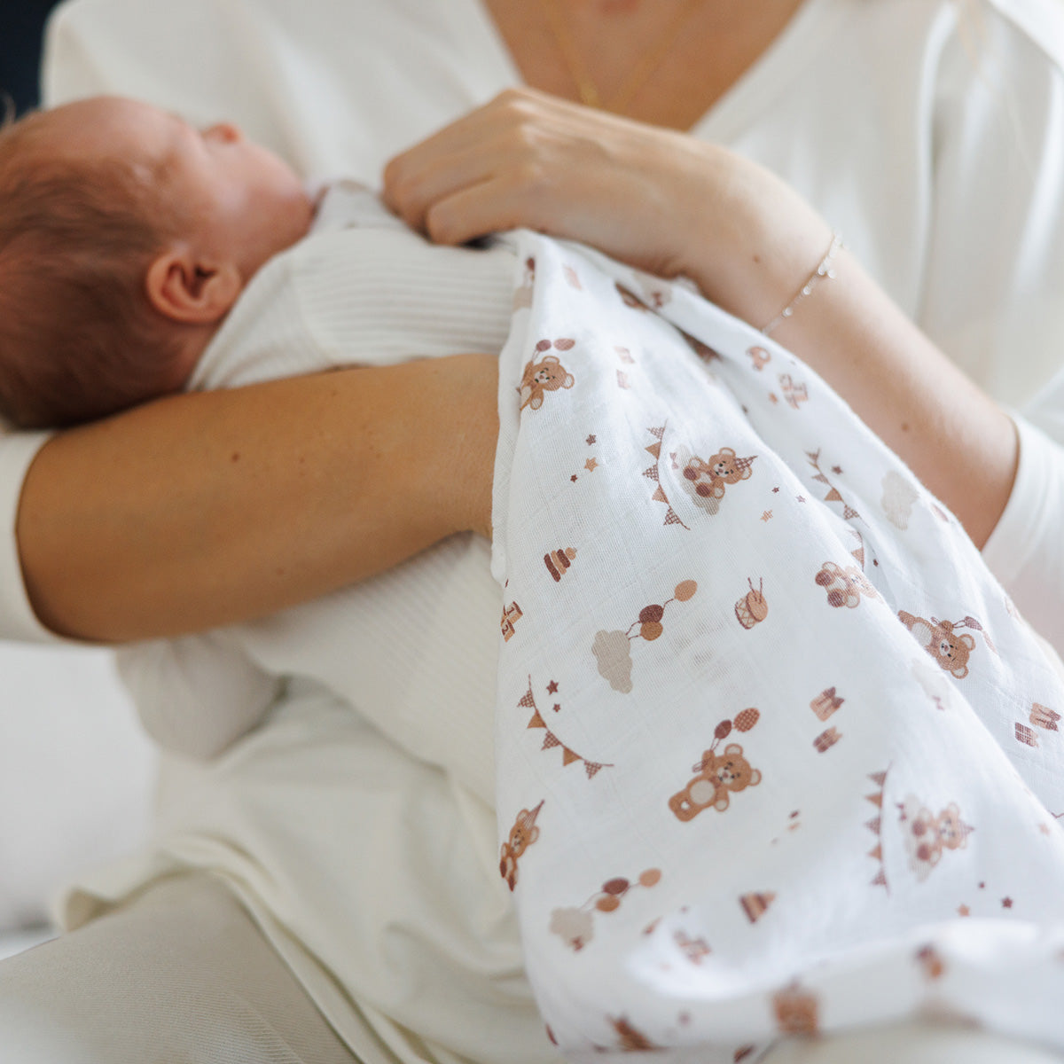 Babyono Pack 3 muselinas Natural bambú organico 70x70 cm