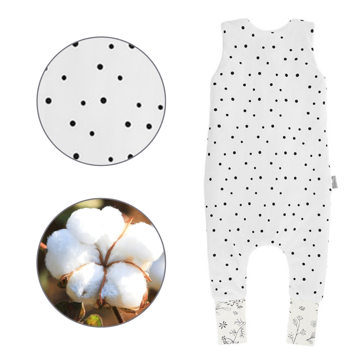 Bloom Saco de dormir con pies Reversible T-S jersey algodón