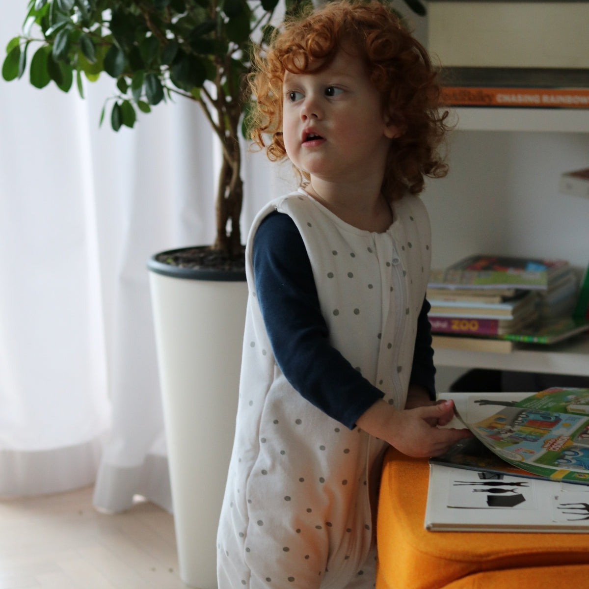 Bloom Saco de dormir con pies Reversible T-S jersey algodón