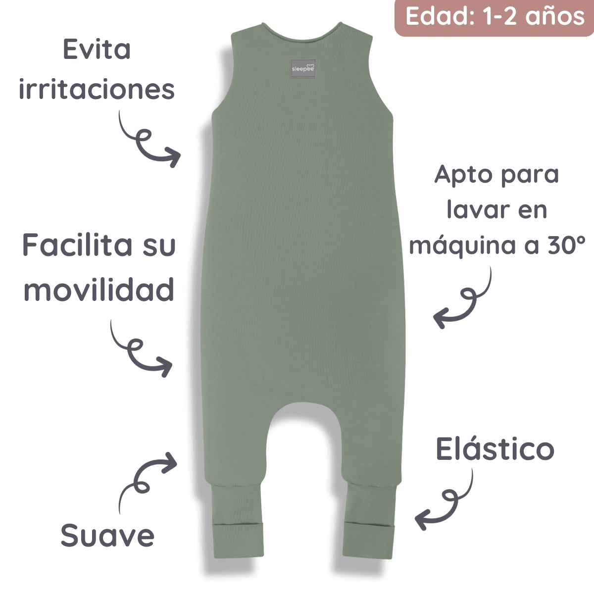 Melange Sacos de dormir con piernas T-M jersey algodón