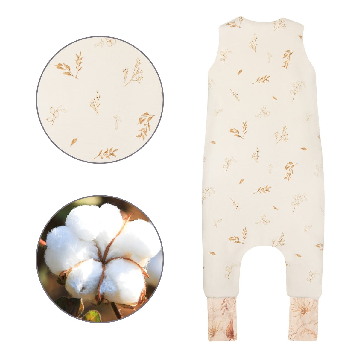 Bohemian Saco de dormir con pies Reversible T-M jersey algodón