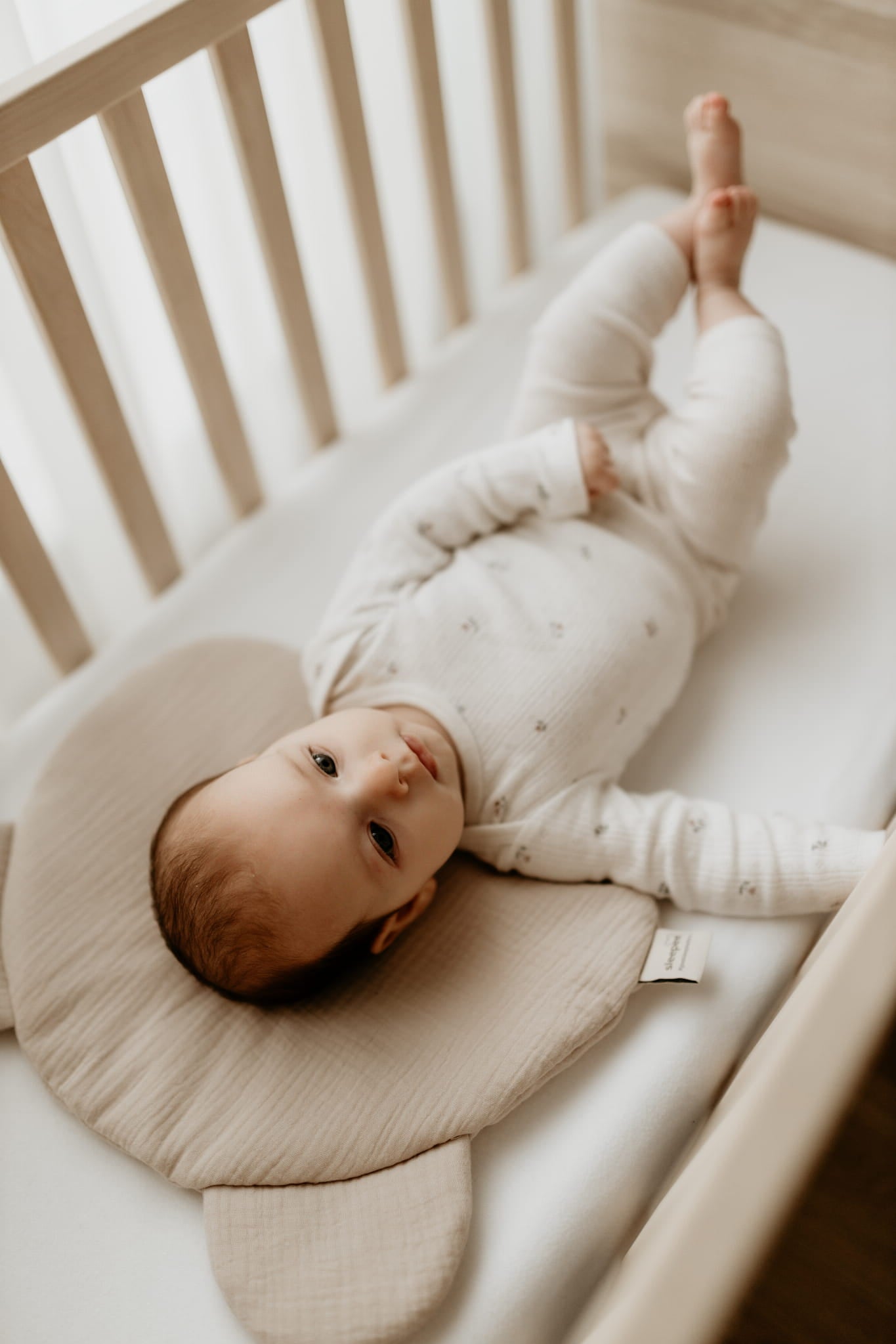 Natural Baby Almohada plana osito para bebe muselina