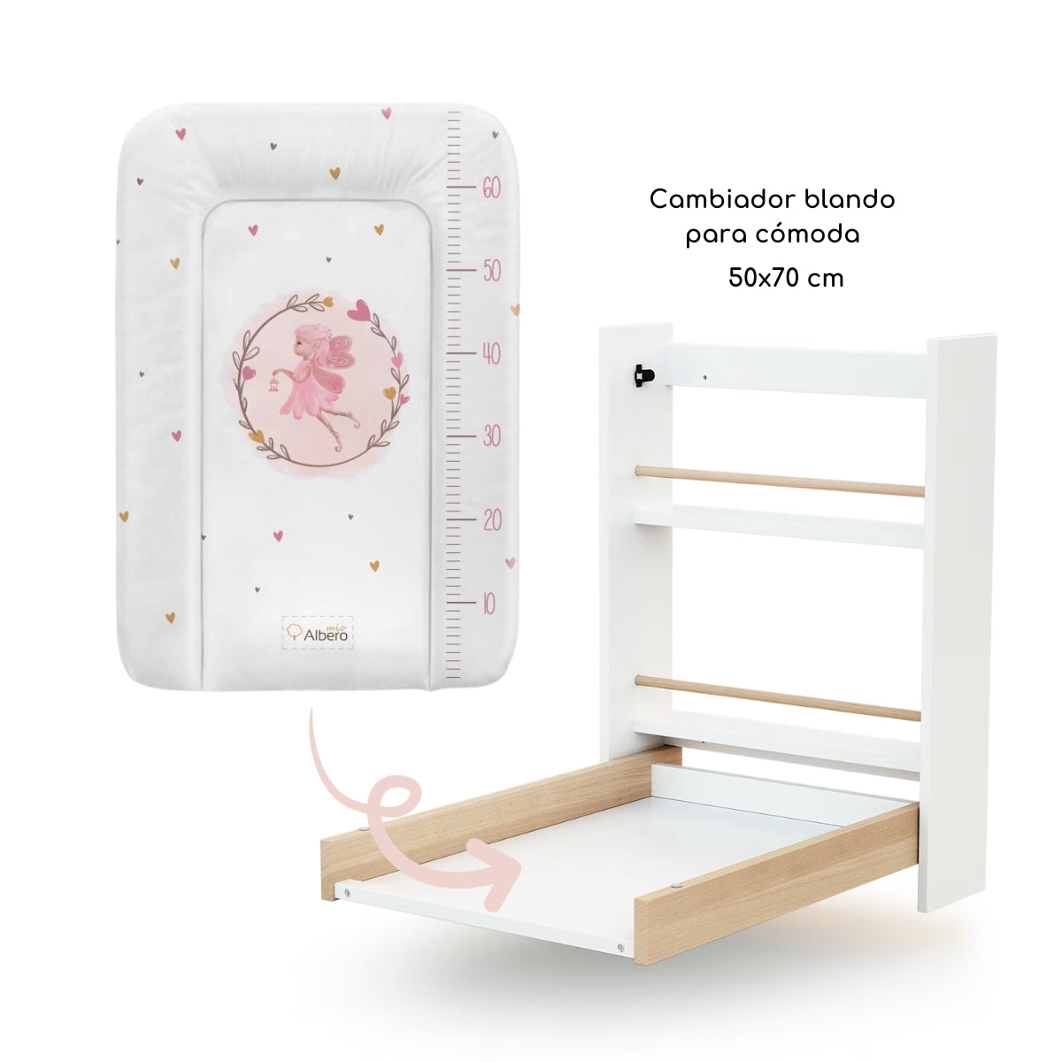 Basic Cambiador blando para cómoda 70x50 cm