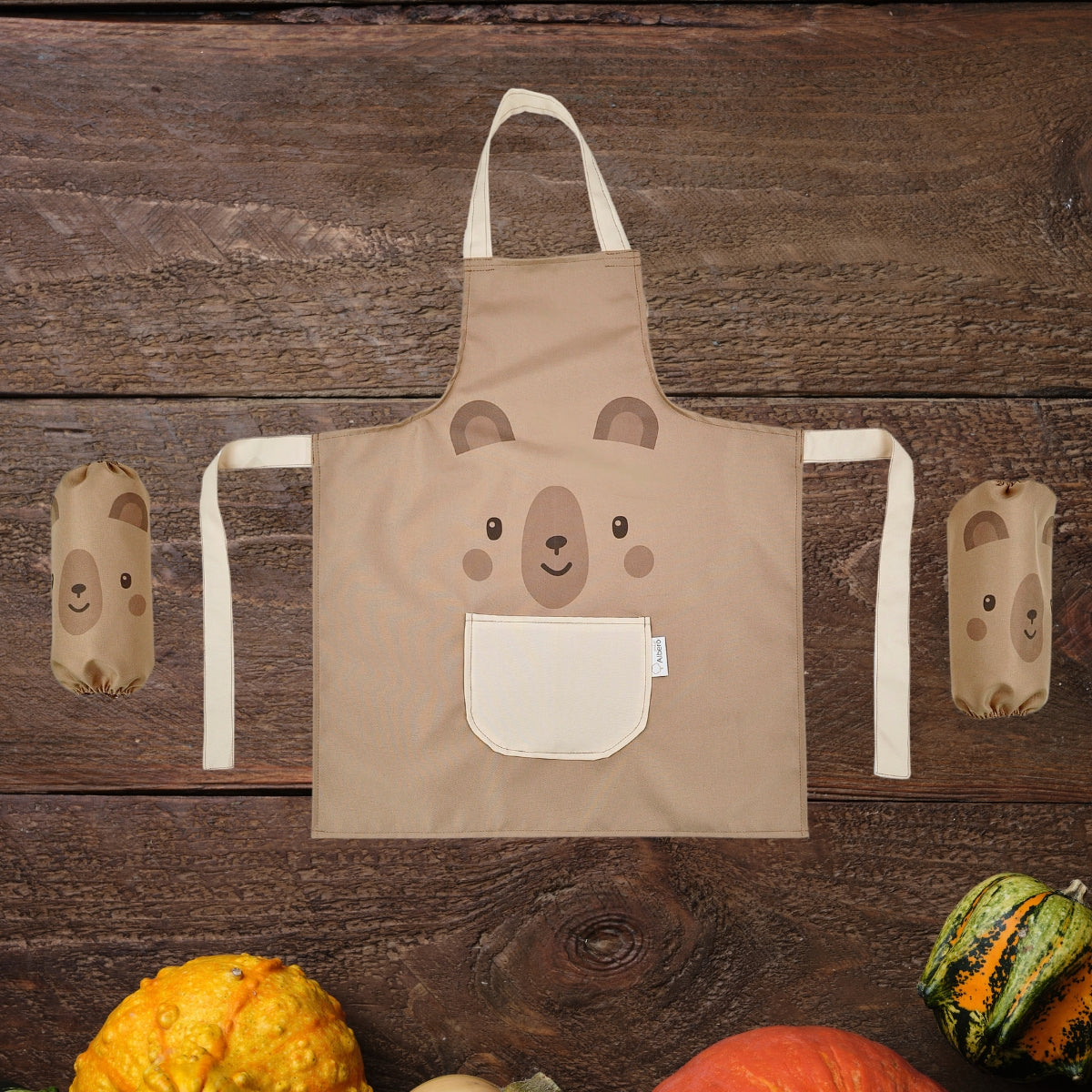 Teddy Bear Delantal impermeable infantil con mangas 60x50 cm