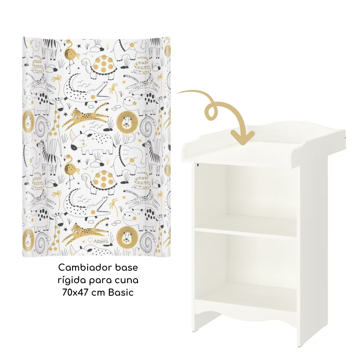 Basic Cambiador base rígida 70x47cm Cuna y Cómoda 2 en 1