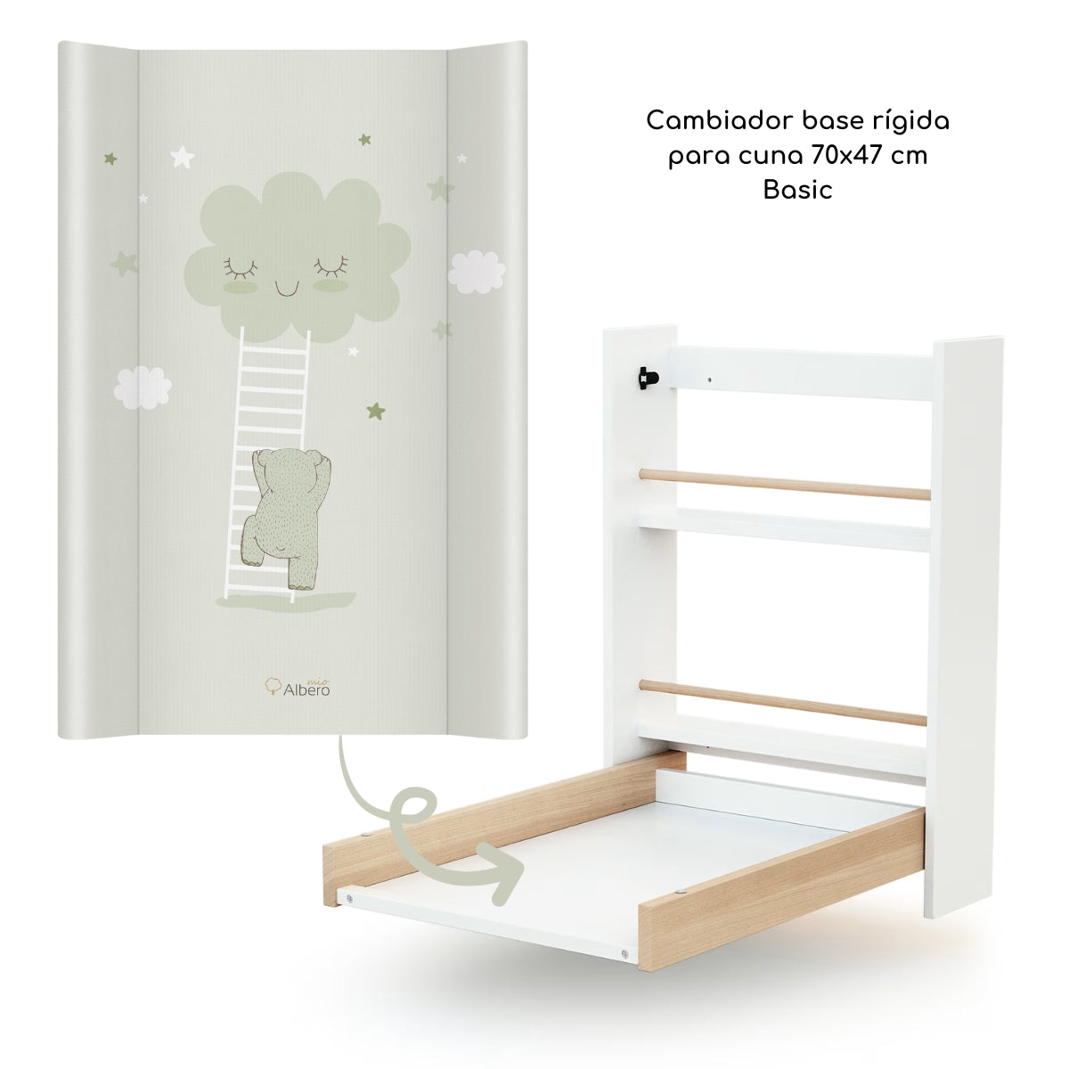 Basic Cambiador base rígida 70x47cm Cuna y Cómoda 2 en 1