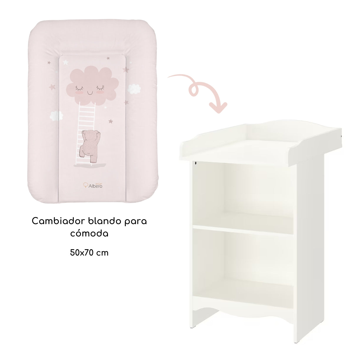 Basic Cambiador blando para cómoda 70x50 cm