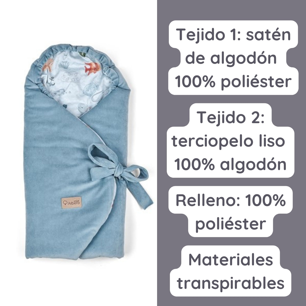 Cotton Color Saco portabebé invierno algodón-velour unviersal