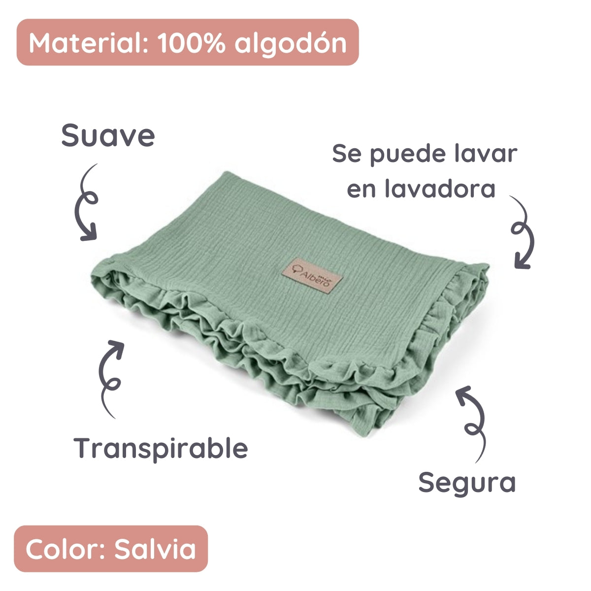 Cotton Color Manta de bebé doble Muselina Cotton Color