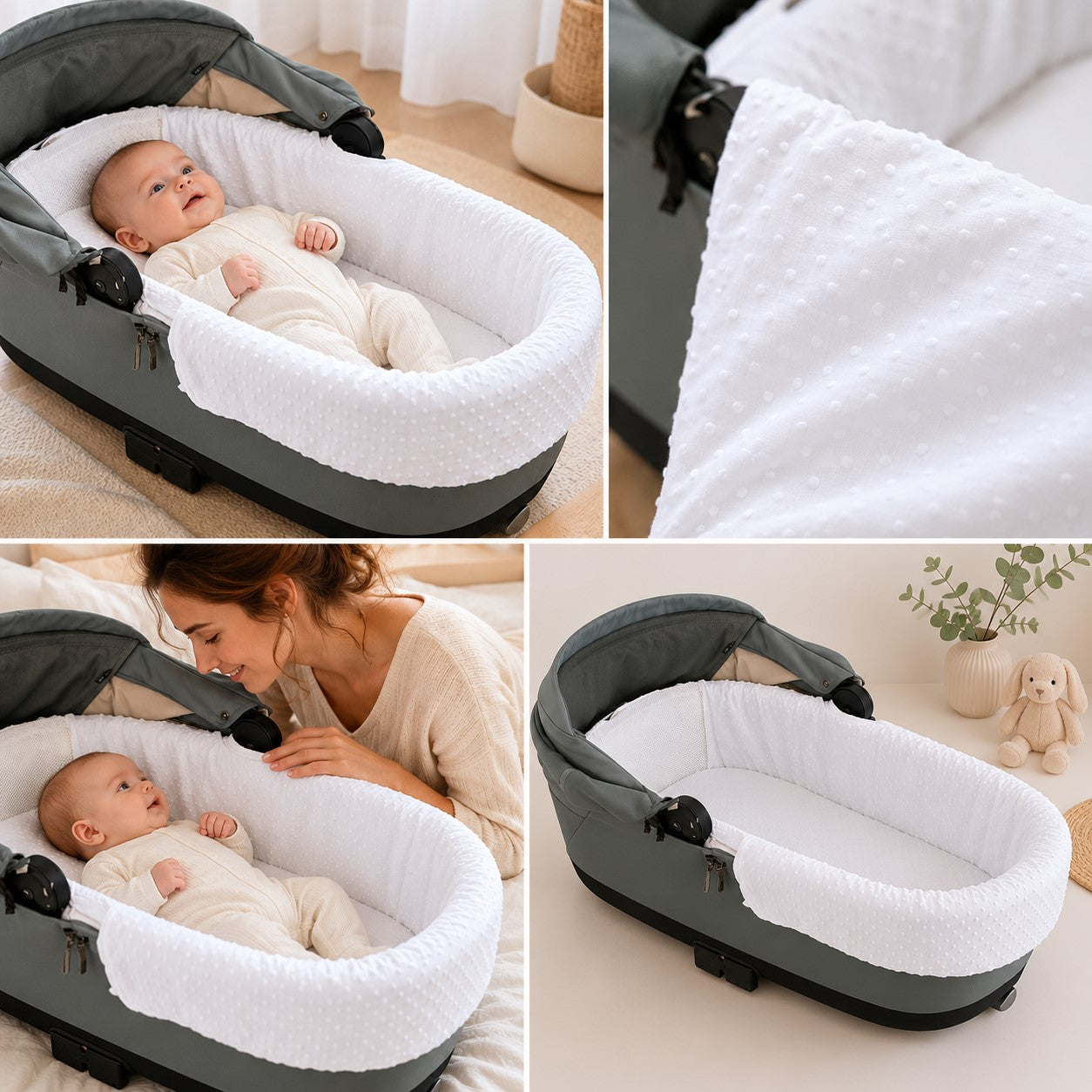 Funda interior capazo cuco universal Plumeti Premium 80x32 cm