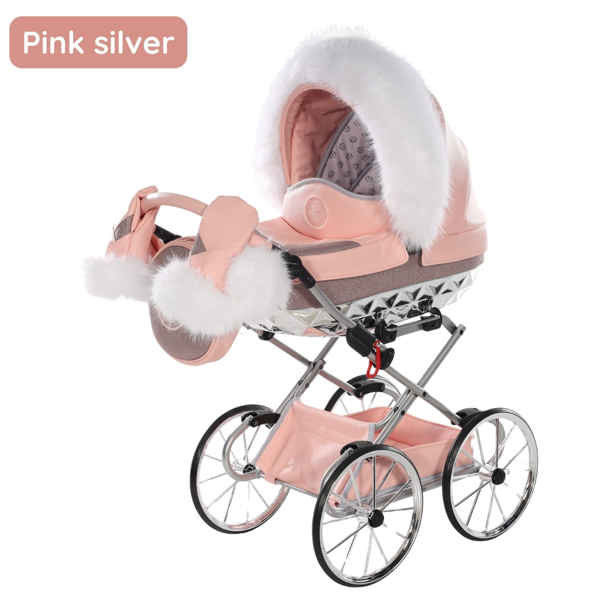 Junama Carro de muñecas Hand Craft Glitter Satin