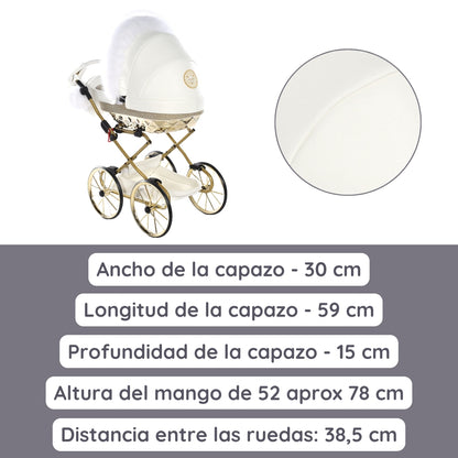 Junama Carro de muñecas Hand Craft Glitter Satin