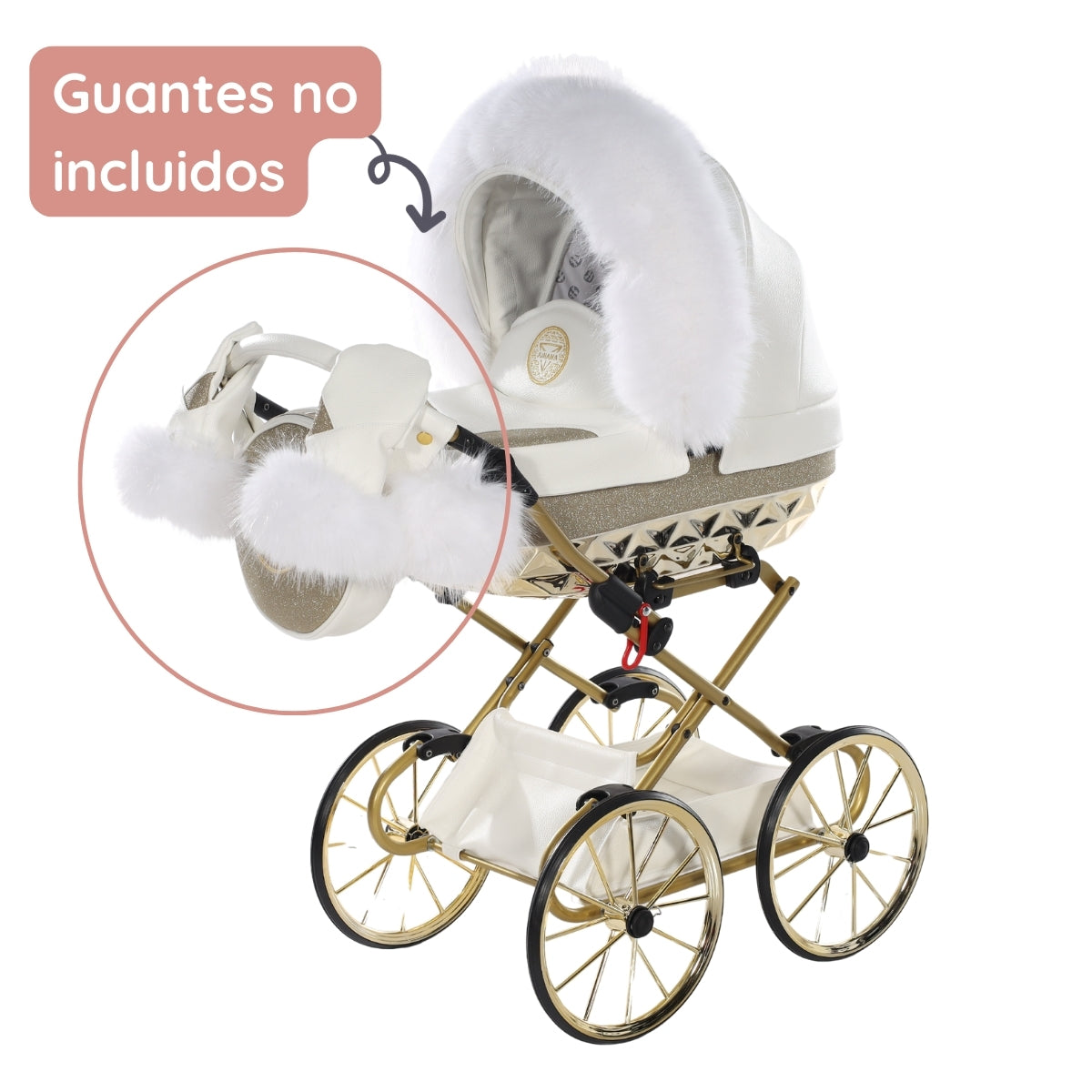 Junama Carro de muñecas Hand Craft Glitter Satin