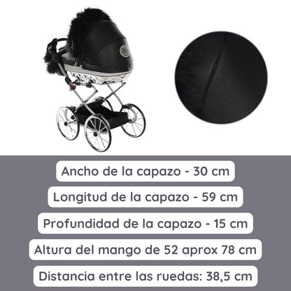 Junama Carro de muñecas Hand Craft Glitter Satin