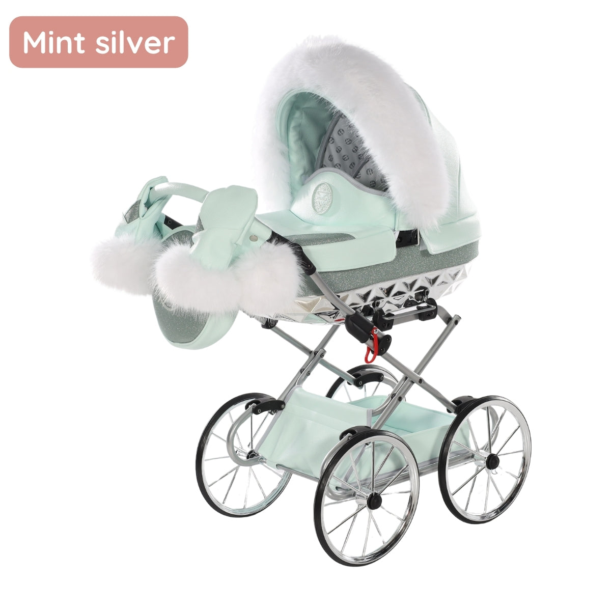 Junama Carro de muñecas Hand Craft Glitter Satin