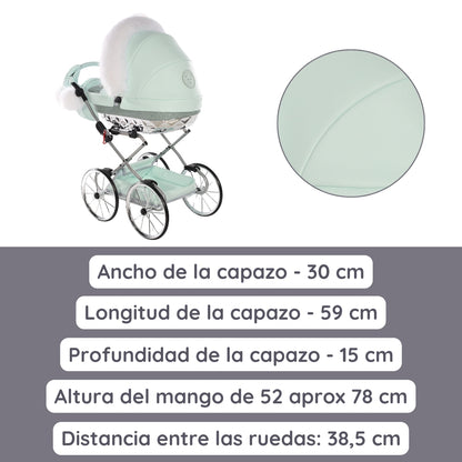 Junama Carro de muñecas Hand Craft Glitter Satin