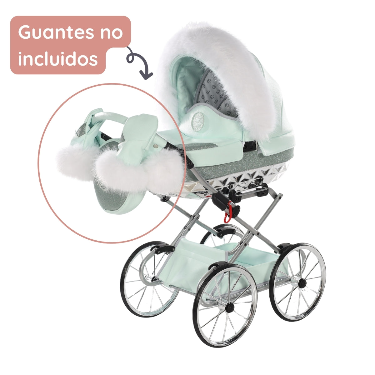 Junama Carro de muñecas Hand Craft Glitter Satin