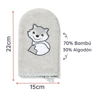 Babyono Manopla de bamboo y algodón para bebés