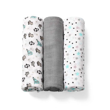 Babyono Pack 3 muselinas Basic bambú orgánico 70x70 cm