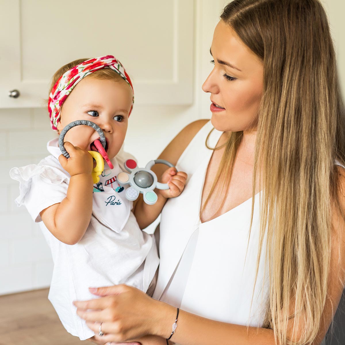 Babyono Sonajero mordedor texturas Grey