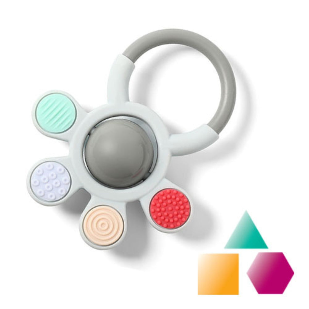 Babyono Sonajero mordedor texturas Grey