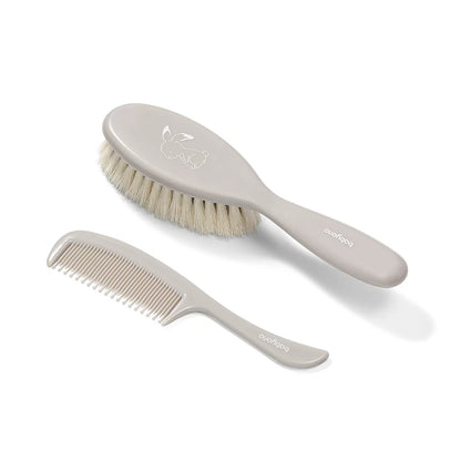 Babyono Set Cepillo y Peine con cerdas naturales extra suaves