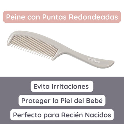Babyono Set Cepillo y Peine con cerdas naturales extra suaves
