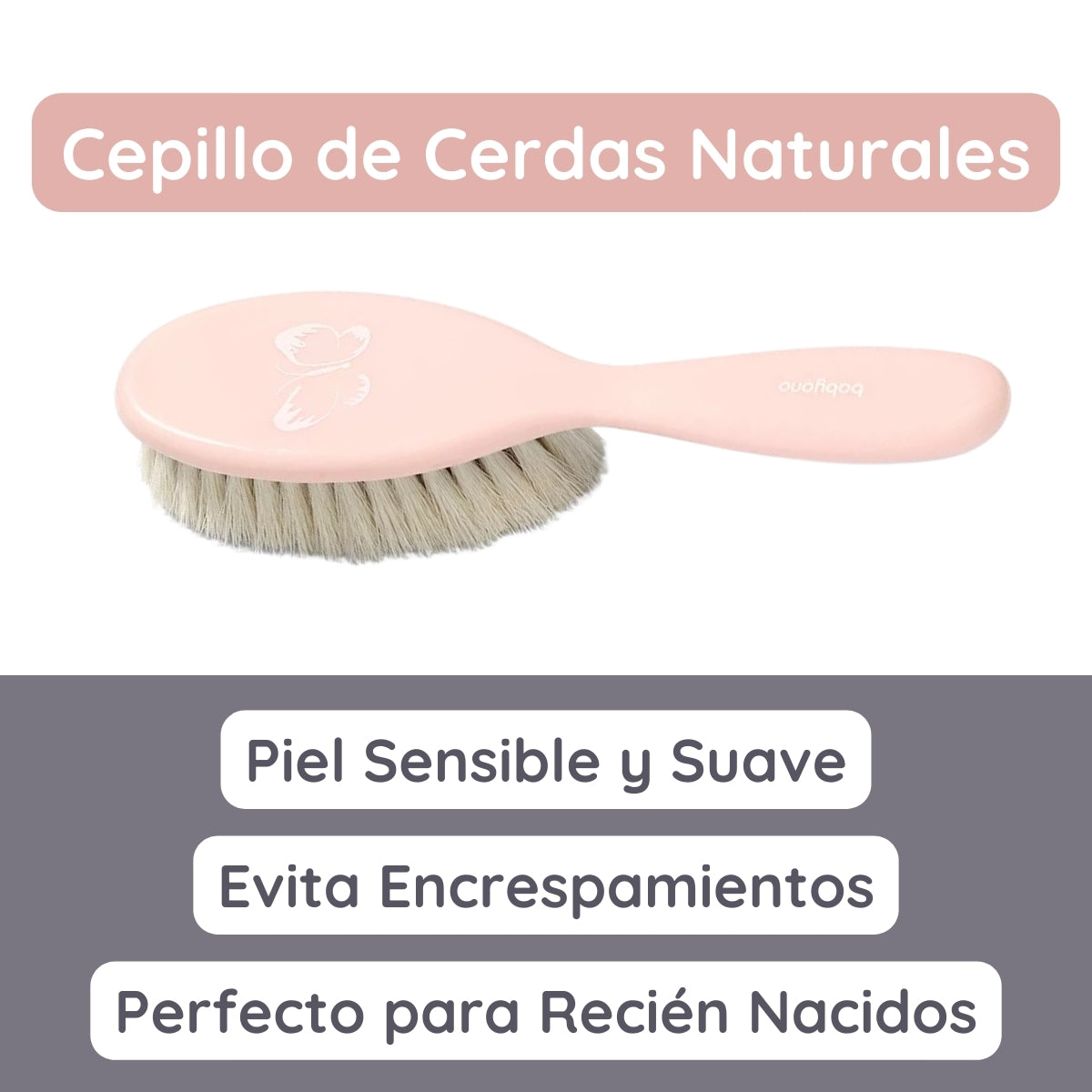 Babyono Set Cepillo y Peine con cerdas naturales extra suaves