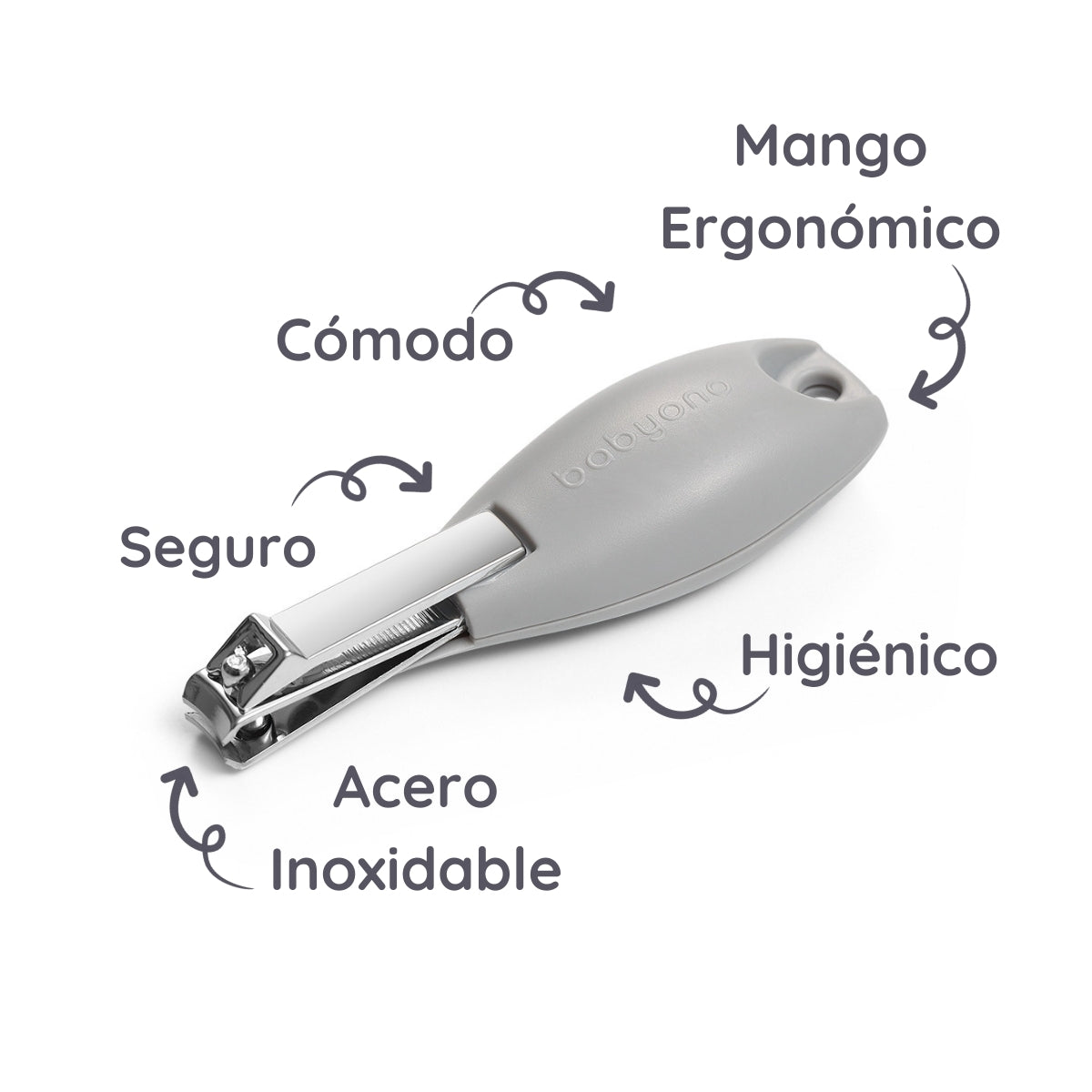 Babyono Cortauñas para bebés mango ergonómico